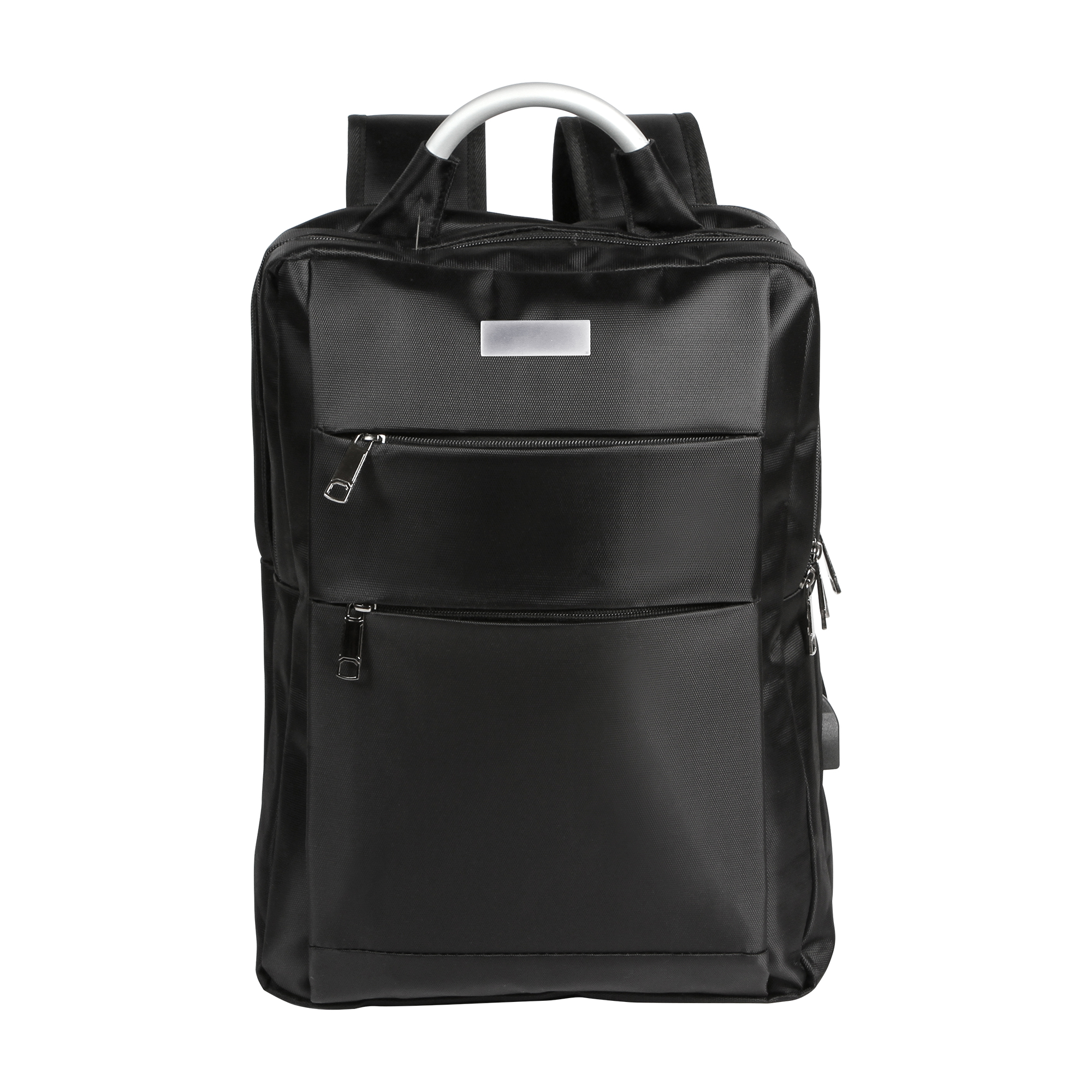 MOCHILA PORTA LAPTOP, CABLE CON PUERTO USB, MULTIPLES COMPARTIMENTOS ASA Y PLACA METALICA E479